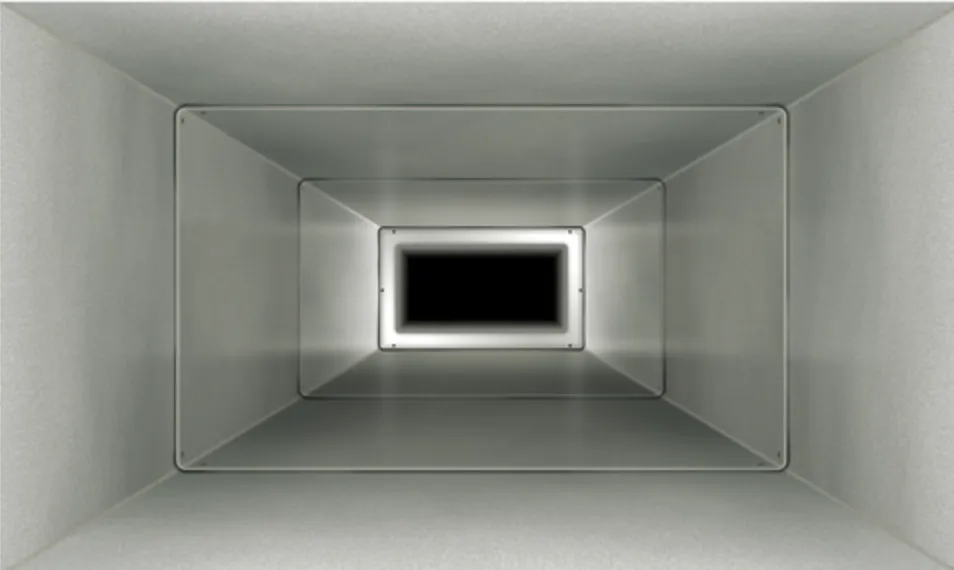 Sanitized air duct after cleaning
